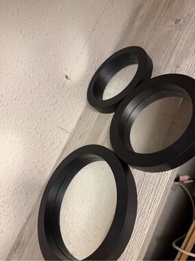 Black Round Wall Mirror Trio - Modern Home Accents 3 black plastic mirrors
